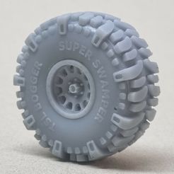 20230905_201858.jpg STL file 44"*19,5" Super Swamper Offroad tyres with beadlock rims in 1/24 scale・Model to download and 3D print