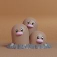 dugtrio-render.jpg Pokemon - Diglett and Dugtrio All Forms