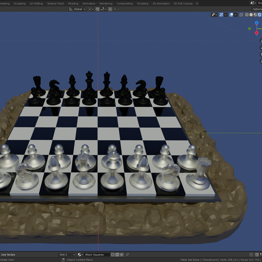 Simple Chess - low poly style basic set - 3D model önizlemesi