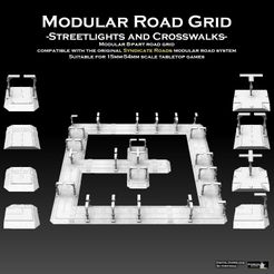 road-grid-crosswalks-and-streetlights-insta.jpg Fichier 3D Grille routière modulaire Lampes et passages piétons・Design imprimable en 3D à télécharger