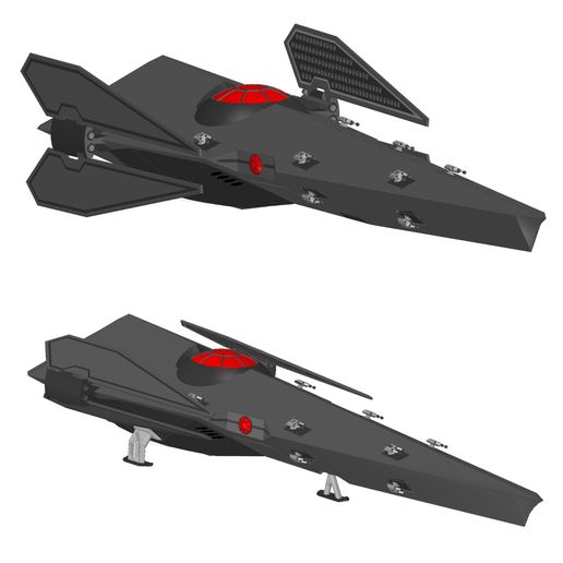 Sith Corvette-Gunship | Retractable S-Foils, Landing Gear and PD Weaponry | By Collins Creations 3D 3D model