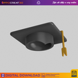 birrete4.png Graduation cap, graduation cap, 3D File