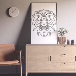Mockup2.jpg Бесплатный STL файл Decorative Geometric Lion・Модель 3D-принтера для загрузки