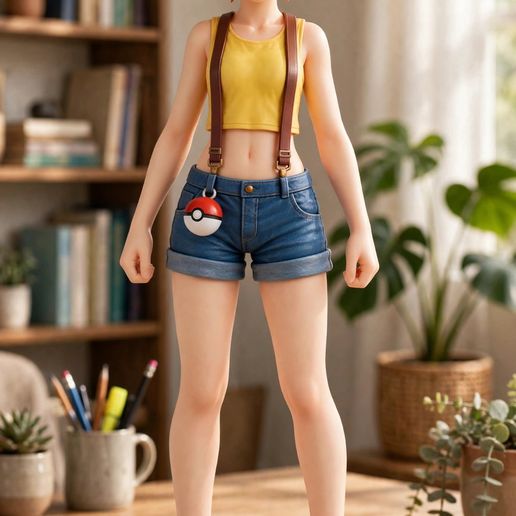 Misty Pokémon Season 1 Inspired Trainer – 3D Printable Anime Figurine