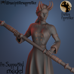 Tiefling-staff-in-hand.png Tiefling Warrior Pose | Pre-supported mini | 30mm |