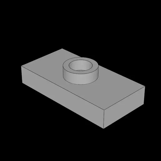 Lego Compatible (15573.dat) Plate 1 x 2 with Groove with 1 Centre Stud, without Understud | 3D Printable STL 3D model preview