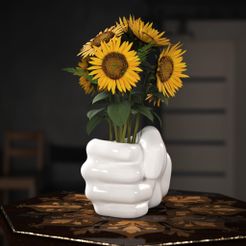 Hand-Fist-Pot-Planter.jpg STL-Datei Hand Fist Topf Pflanzer herunterladen • Vorlage für den 3D-Druck, MegArt