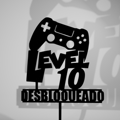 level-up.png Fichier OBJ niveau up cake topper・Plan à imprimer en 3D à télécharger