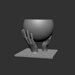 handbowl.jpg Fichier STL gratuit Porte-bougie à mains・Design imprimable en 3D à télécharger