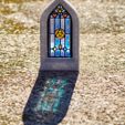 IMG_1362.jpg Temple window with Zelda stained glass window - Candle Holder