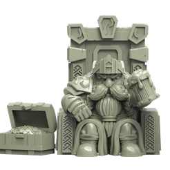 GH023.png 3D-Datei AX177 Zwergenkönig auf dem Thron Heresylab・Design für 3D-Drucker zum herunterladen