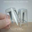 Metal-Bar-Stool-3.jpg MINIATURE Metal Bar Stools (2 Pieces) | Home Music Studio Miniature Furniture Collection