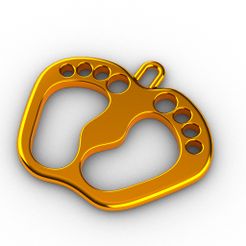 babyfeet-v2-henkel-1.jpg Download 3MF file baby feet - pendant - earring -keychain round, smooth • 3D printing model, syzguru11