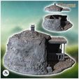 3.jpg Hobbit house under ground with round door and rounded entrance awning (29) - Medieval Middle Earth Age 28mm 15mm RPG Shire