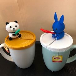 panda.jpg STL file 3D Printed Tea Bag Holder・3D print object to download