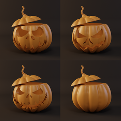 Lightbox_00.png Archivo STL 4 LED Calabazas de Halloween / Caja・Diseño imprimible en 3D para descargar
