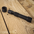 m4-SPR-mk12-Muzzle-brake-flash-hider-compensator-OPS-3D-print-STL-1.png Airsoft muzzle brake SPR mk12 and silencer OPS 12th - complete set!
