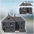 2.jpg Commander's house with damaged walls, slate roof, and two chimneys (16) - Modern WW2 WW1 World War Diaroma Wargaming RPG Mini Hobby