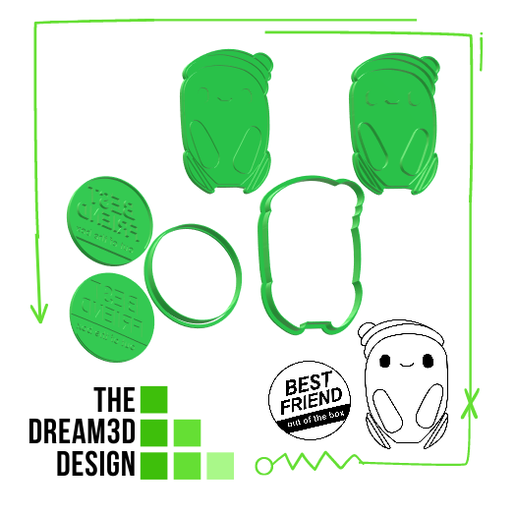 RON BEST FRIEND COOKIE CUTTER N DEBOSSER / COOKIE CUTTER AND STAMPER 3D model