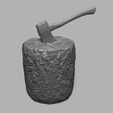 6.jpg 1/12 Scale Miniature Axe and Log STL Set for Dollhouses and Miniature Projects (commercial license)