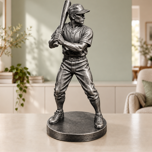 Baseball-Schlagmann – Skulptur, STL & 3MF, 4 Größen