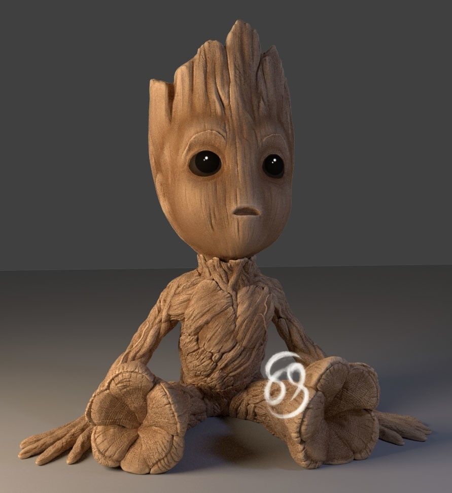 Render_2.jpg Free STL file Baby Groot・3D printer design to download, Byambaa