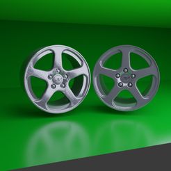RUF.jpg STL file RUF WHEELS (18-19 INCH) 1/24 MODEL・3D print object to download