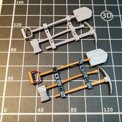 IMG_20211008_184725.jpg Fichier STL Porte-outils avec hache, pelle et pioche à l'échelle 1/10 Crawler・Objet imprimable en 3D à télécharger