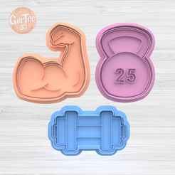 1.913.png GYMNASIUM SET X3 Cutter + Stamp / Cookie Cutter Gym Muscle