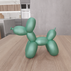 untitled.png 3D Balloon Dog Decor with 3D Stl File & Animal Print, Balloon Gift, Animal Decor, 3D Printed Decor, Gift for Kids, 3D Printing, Animal Gift