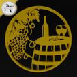 79.jpg Wine and barrel - Silhouette - 2D Wall Art Decor