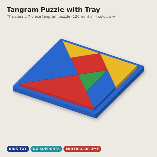 Tangram Puzzle with Tray - 7 Piece Classic - Just 1 Euro