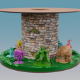 MiniTower-MixAndMatch2.png MiniTower - Filament Spool Recycling Miniatures Display (Modular, Stackable, Interlockable) - Turn Empty Filament Spools Into D&D Displays!