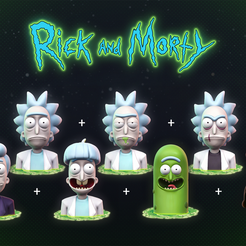 Rick_and_Morty_Heads_000.png 3D file Rick and Morty・3D printer model to download
