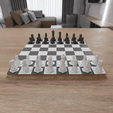 untitled12-min.png Chess Set Modern, 3D STL File for Chess Pieces, Chess Model, Digital Download, 3D Printer Chess Model, Game, Home Decor, 3d Printer Chess