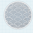round-japanese-ocean-waves-cloud-2.png Japanese ocean waves or cloud geometric seamless repeated pattern, art traditional design stencil, wall art decor template
