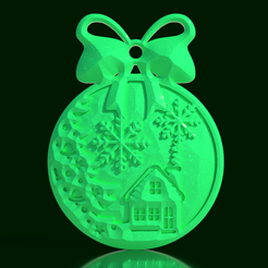 Merry-Christmas-House.png Christmas Ornament Version II