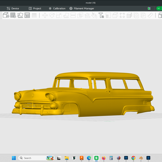 1955 Ford Customline Ranch Wagon 1/24 true scale, hollow car model body, resin, fdm, 3d print, stl file