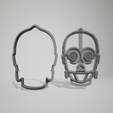 C3PO-C.png Star Wars Cookie Cutter Darth Vader, BB8, R2D2, Grogu, Mandalorian, Milleniun Falcon, Stormtropper OLD, Stormtropper NEW