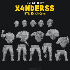 4537542745.png [X4NDERSS 1⁄48] MODERN ARMY SET 5 - MODULAR - LEGION SCALE - SOLDIER - SOLDIERS - MARINE - MILITARY - EASTERN - WARFARE - BATTLEFIELD - COD - TOM - GHOST - RECON BREAKPOINT - RUSSIA - BLACK OPS - RUSSIAN - MINIATURE - 3D PRINT - PRINTING -