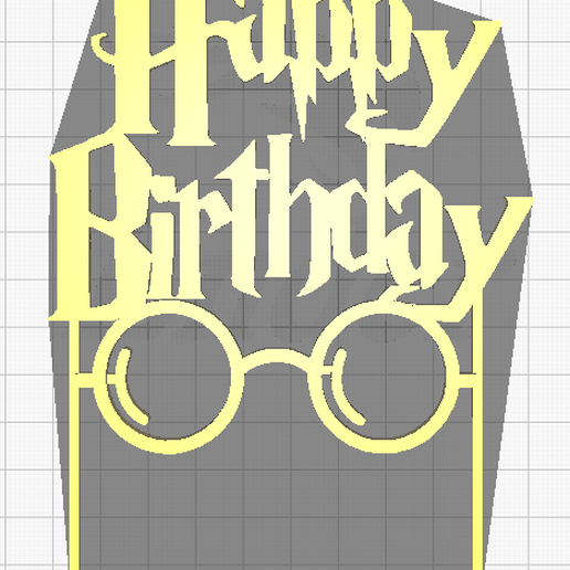 Happy Birthday De Harry Potter Free Stl File Toppercake "Happy Birthday" Harry Potter.・3D Printing Model  To Download・Cults