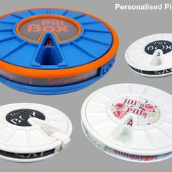 Render2.jpg Download free STL file Pill Box with AM PM Apertures V3 - It's Personal! • 3D printing design, boothyboothy