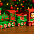 ChatGPT-Image-5.-Dez.-2025,-13_43_31.png Trem de Natal de gengibre - Conjunto completo de trem de férias para impressão 3D (motor + vagão + carro de Papai Noel) | PLA multicolorido | Sem suporte | Decoração de férias perfeita Arquivos STL e 3MF