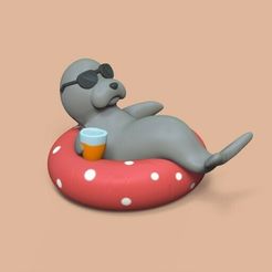 SealOnPoolFloat1.jpg Archivo 3D Sello en el flotador de la piscina・Modelo de impresora 3D para descargar