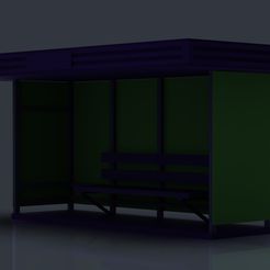 retrobusstop.175.jpg Archivo OBJ Parada de autobús・Objeto para impresora 3D para descargar
