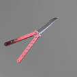 mango aluminio rojo-hoja plateada.png Butterfly Knife 100% Functional!