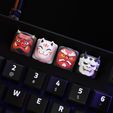 oni_keycaps_05.jpg STL file Japanese Masks Keycaps - Mechanical Keyboard・3D printer design to download