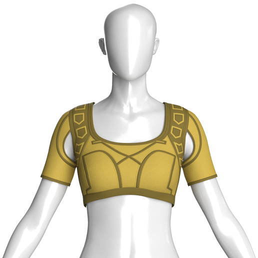 Girls Crop Top With Shoulder Cut-Outs | Marvelous / Clo3d / obj / fbx