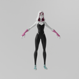 Gwen-10003.png Spider Gwen Stacy Spiderverse Spiderverse Lowpoly Rigged