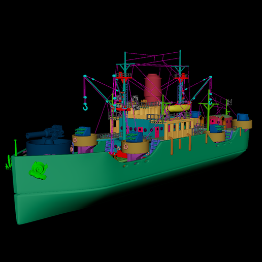 s1.png Modelo de impressão 3D do navio de guerra